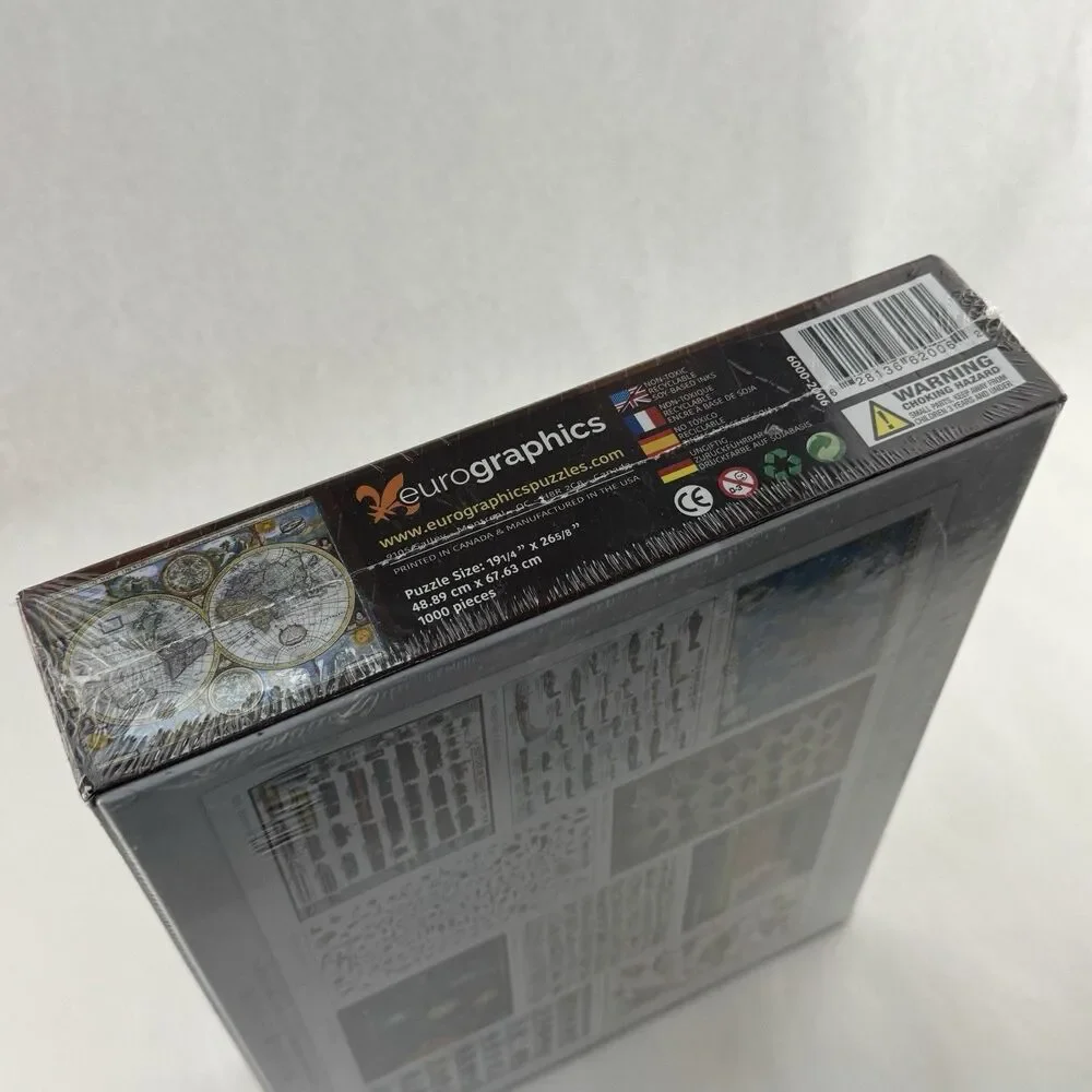 EuroGraphics Antique World Map Puzzle 1000 Piece 6000 2006 Jigsaw New Sealed
